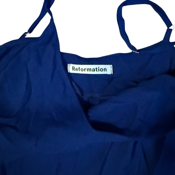 Reformation Crimini Royal Blue Front Slit Midi Slip Dress Size 2 - Picture 5 of 6
